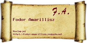 Fodor Amarillisz névjegykártya