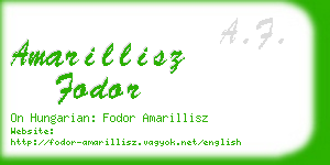 amarillisz fodor business card